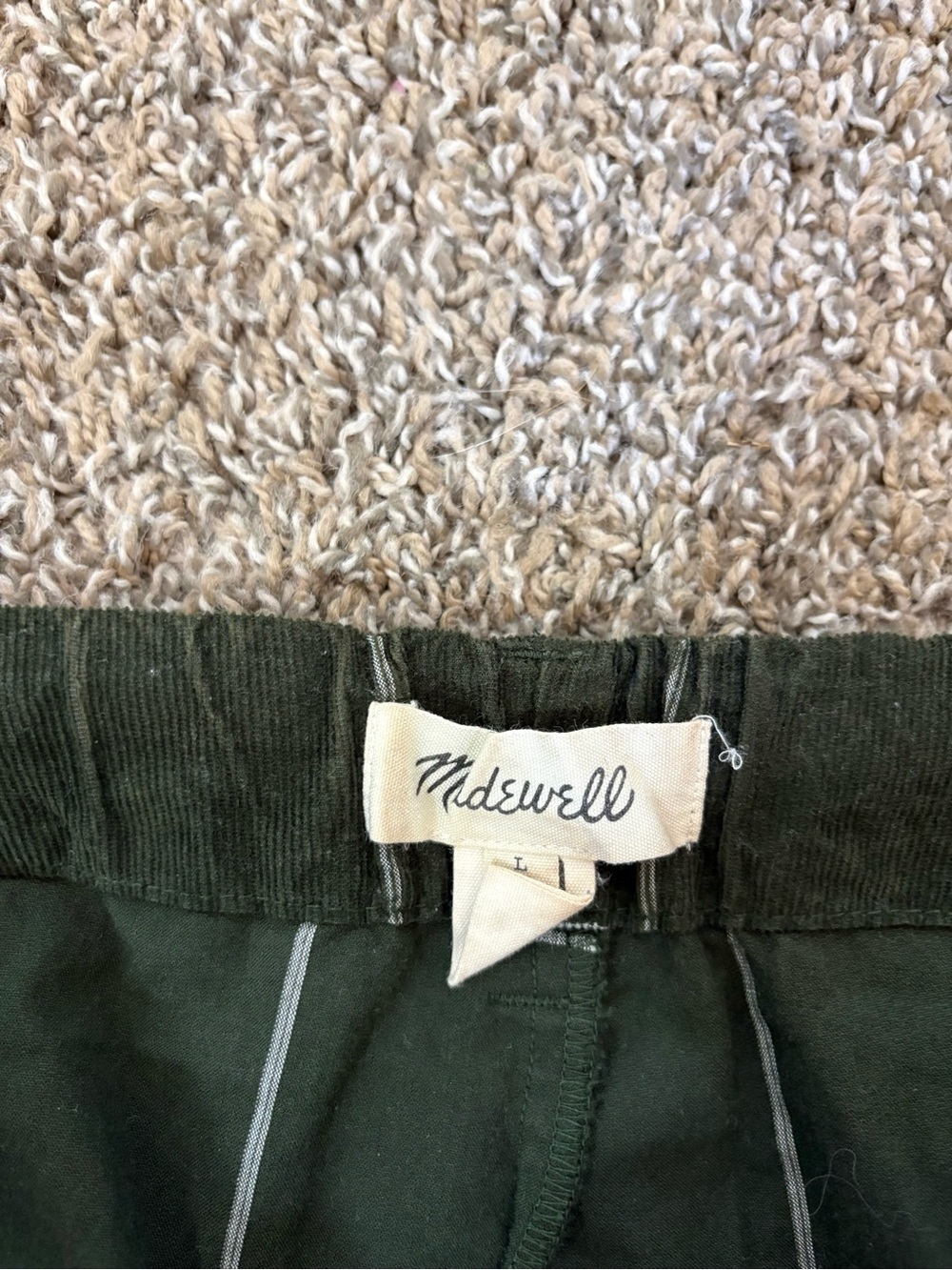 Madewell Corduroy Pull-On Mid-Rise Jogger Pants in Windowpane L - Picture 8 of 11